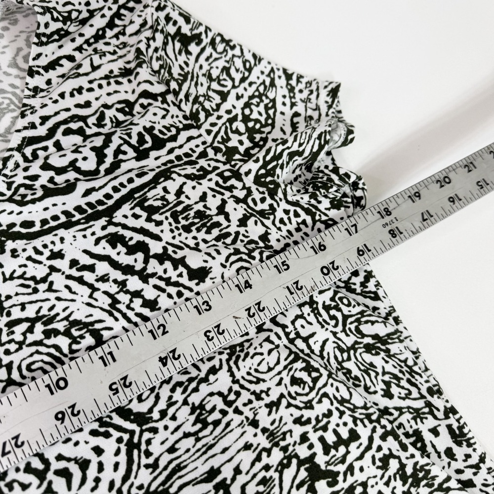 My Lane Dress Womens Medium Black White Paisley Print Short Sleeve Made USA - Picture 5 of 8